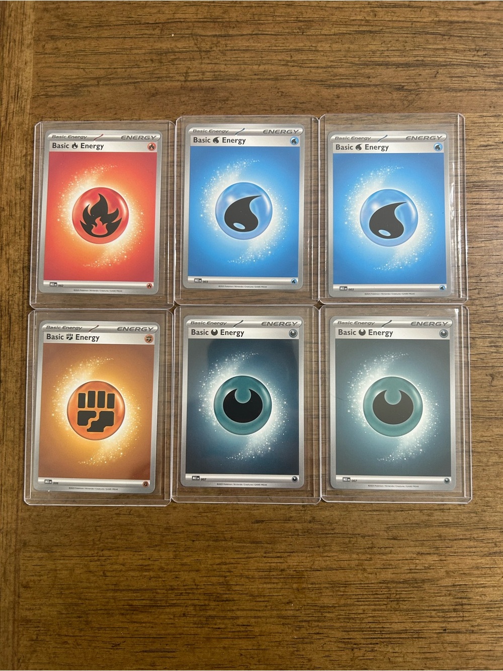 Pokémon Basic Energy Card Lot - Fire, Water, Fighting, Darkness